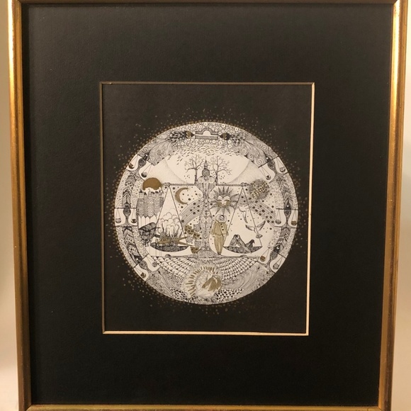 SOLd Libra Signed Frame Lithograph - Picture 3 of 4